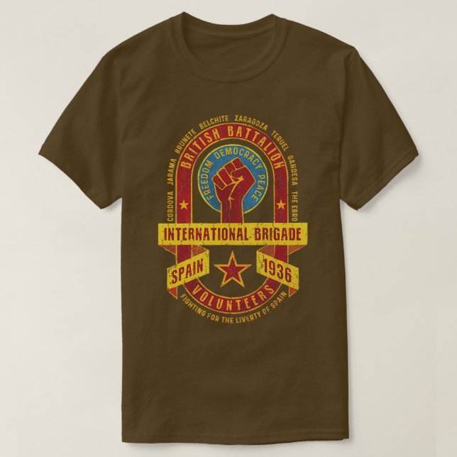 Camiseta Batallón Brigada Internacional Brigada Británica (Diseño del anverso)