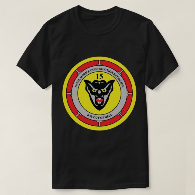 Camiseta Batallón de construcción naval móvil 15 (NMCB-15) (Diseño del anverso)