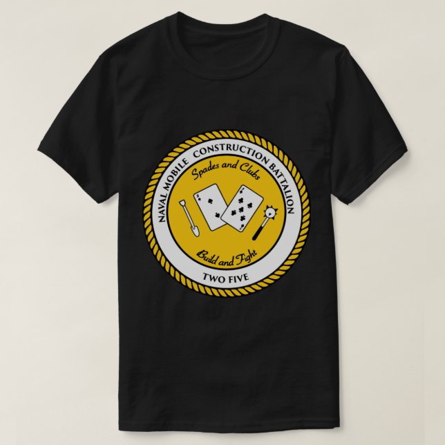 Camiseta Batallón de construcción naval móvil 25 (NMCB-25) (Diseño del anverso)