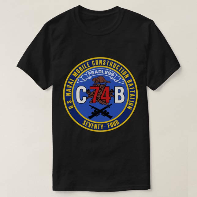 Camiseta Batallón de construcción naval móvil 74 (NMCB-74) (Diseño del anverso)