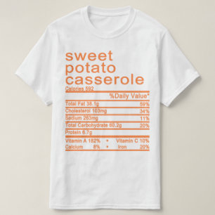 Camiseta batata casserole Nutrición Etiqueta de los hechos