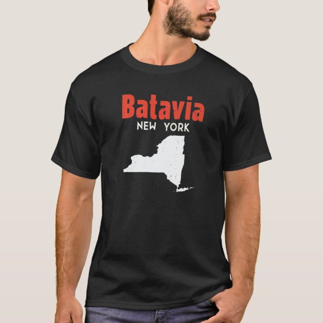 Camiseta Batavia New York USA State America Travel New York (Anverso)