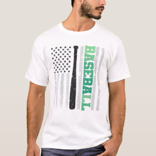 Camiseta Bate de béisbol Bandera de Estados Unidos Deportes