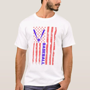 Camiseta Bate de béisbol Bandera de Estados Unidos Deportes