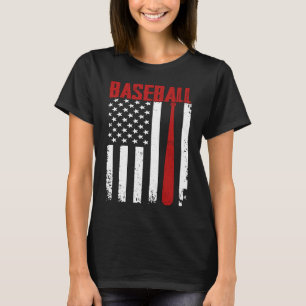 Camiseta Bate de béisbol Vintage Bandera Estadounidense Dep