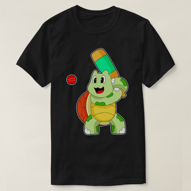 Camiseta Bate de cricket de las tortugas (Diseño del anverso)