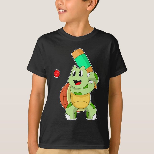 Camiseta Bate de cricket de las tortugas (Anverso)