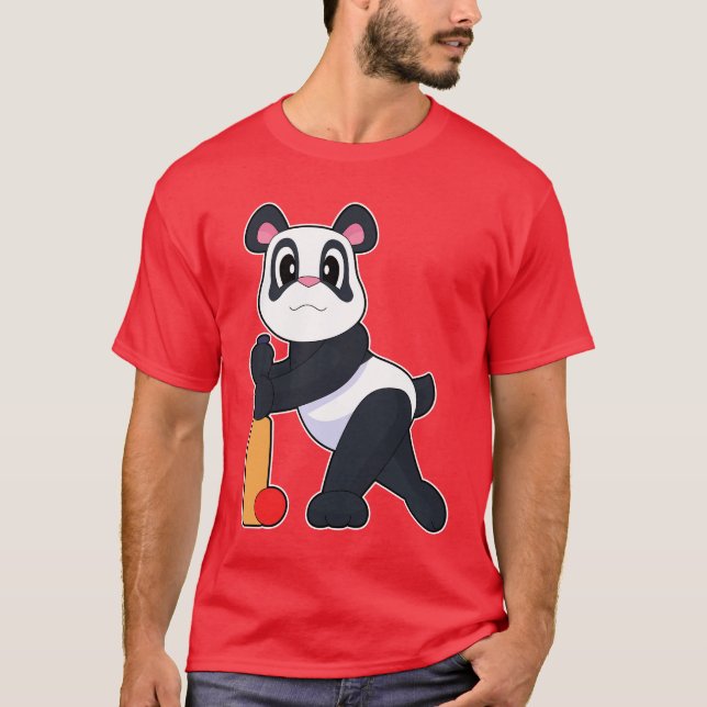 Camiseta Bate de cricket de Panda (Anverso)