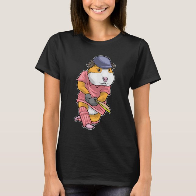 Camiseta Bate de críquet de cerdos de Guinea (Anverso)