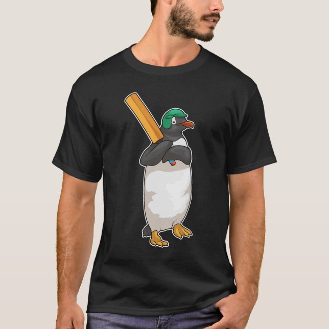 Camiseta Bate de críquet de pingüino (Anverso)