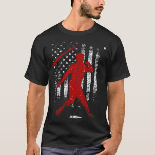 Camiseta Bate divertida de béisbol cambia bandera estadouni