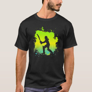 Camiseta Bateador de cricket por Chicas retro