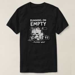 Camiseta Batería Baja Diseño de Humor de Café Gato Soñolien