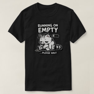 Camiseta Batería Baja Diseño de Humor de Café Gato Soñolien