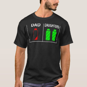 Camiseta Batería baja papá de dos hijas el día del padre