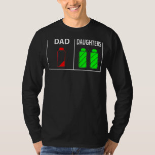 Camiseta Batería baja papá de dos hijas el día del padre