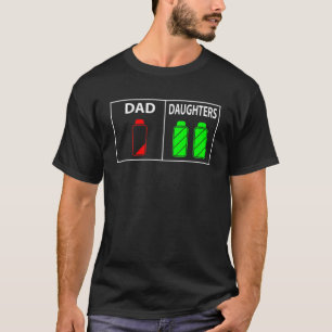 Camiseta Batería baja papá de dos hijas el día del padre