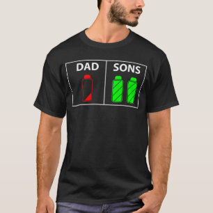 Camiseta Batería Baja Papá de Dos Hijos o Dos Niños Niña