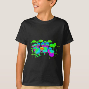 Camiseta Batería colorida