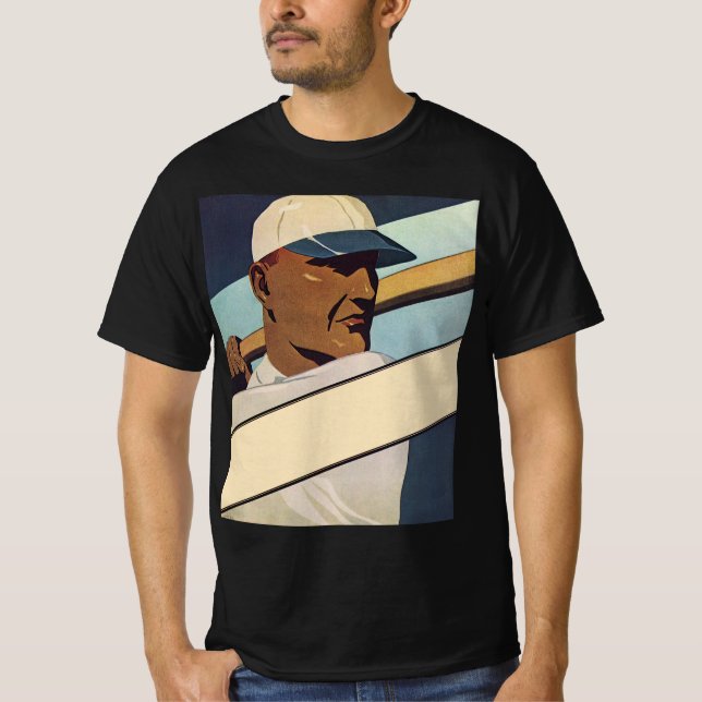 Camiseta Batería de béisbol para deportes de época, arte es (Anverso)
