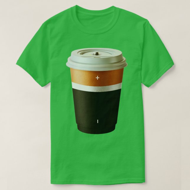Camiseta Batería de cafeína (Diseño del anverso)