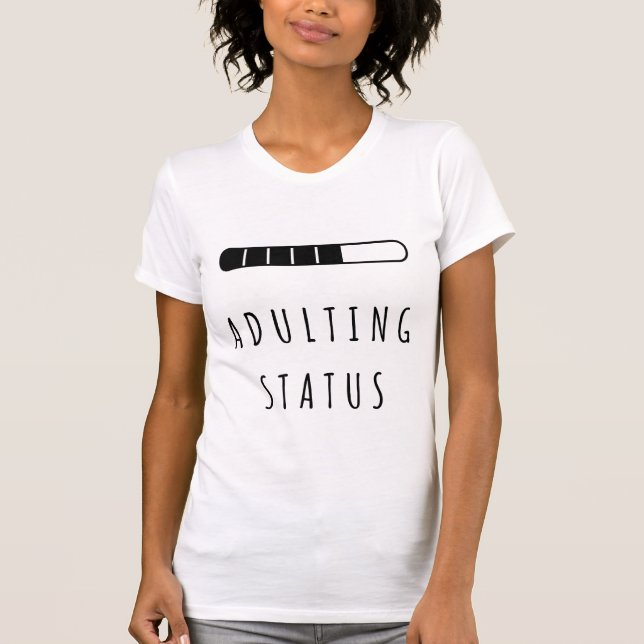 Camiseta Batería de estado de adulto casi vacía (Anverso)