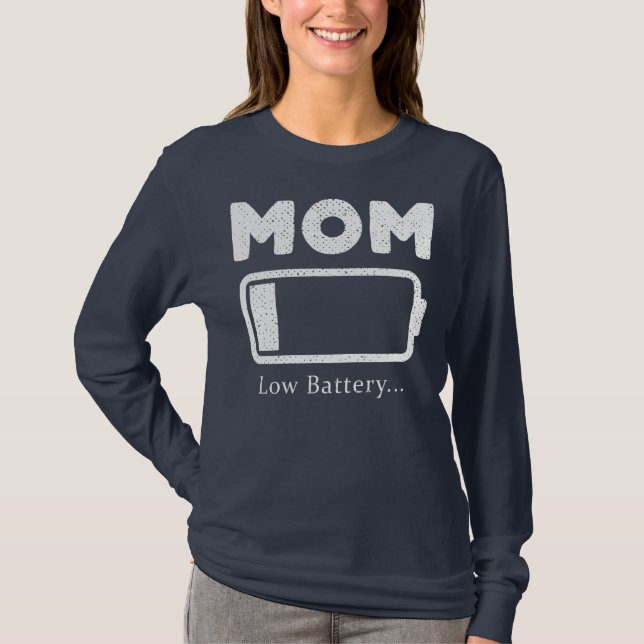 Camiseta batería de mamá baja Mujeres Mamá baja batería Gra (Anverso)