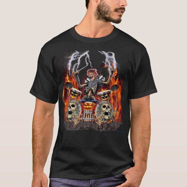 CAMISETA BATERÍA DE METALES PESADOS DEL ZOMBI (Anverso)