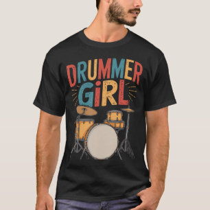 Camiseta Batería de niña baterista batería y percusión