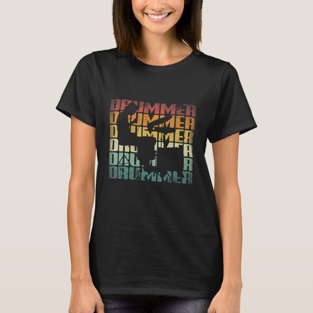 Camiseta Batería de tambores de instrumentos de percusión (Anverso)