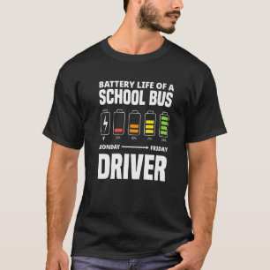Camiseta Batería De Un Conductor De Autobús Escolar