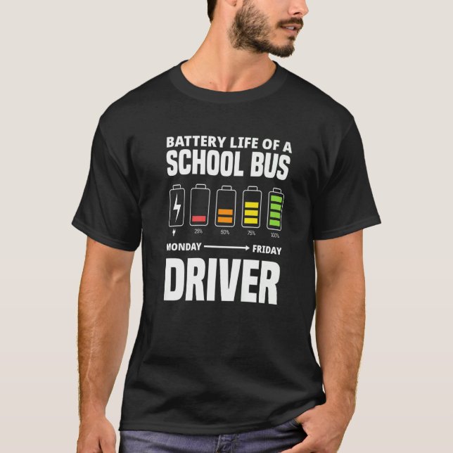 Camiseta Batería De Un Conductor De Autobús Escolar (Anverso)