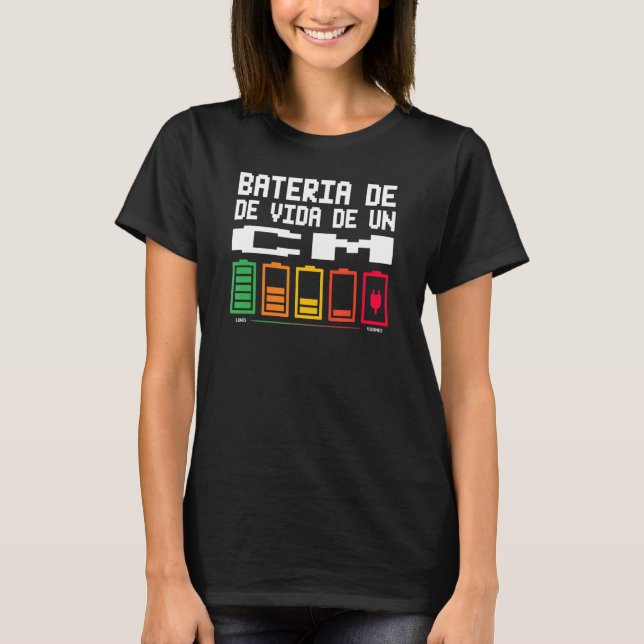 Camiseta Bateria de vida de un cm (Anverso)