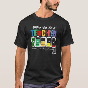 Camiseta Batería De Vida De Un Profesor De Vuelta Al Profes