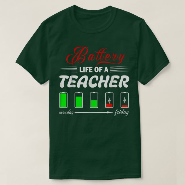Camiseta Batería De Vida Un Profesor Navidades De Acción De (Diseño del anverso)
