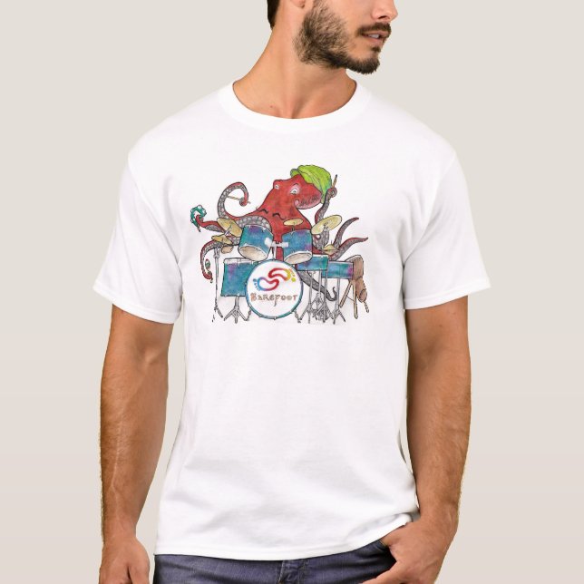 Camiseta Batería descalzo del pulpo del surco (Anverso)