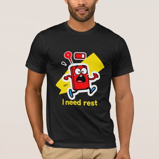 Camiseta Batería divertida: cuando la energía se apaga (Anverso)