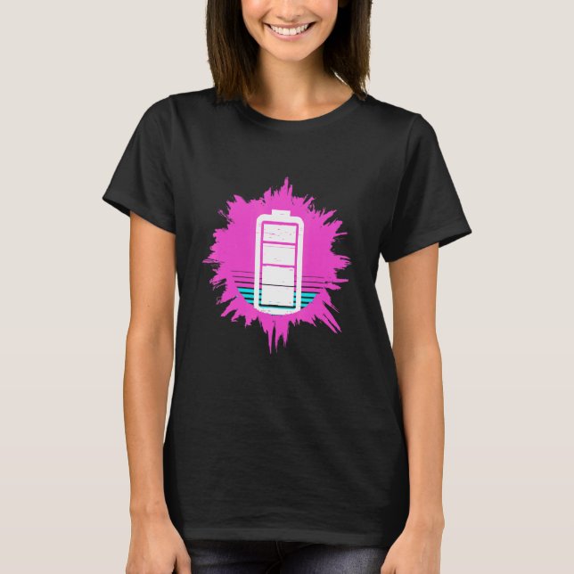 Camiseta Batería Otaku retro de vaporwave de los años 1980  (Anverso)