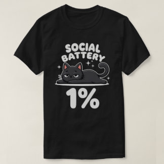 Camiseta Batería Social 1% | Gato Negro Divertido | Yo Intr