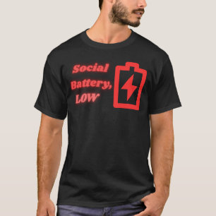 Camiseta Batería Social Baja Introvertido Divertido Minimal