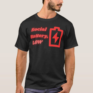 Camiseta Batería Social Baja Introvertido Divertido Minimal