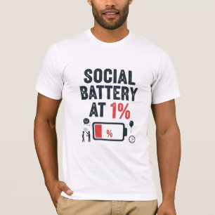 Camiseta Batería Social Descargada a 1%