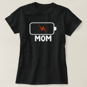 Camiseta Batería Vacía de Mamá Divertido para Mujeres y Fam