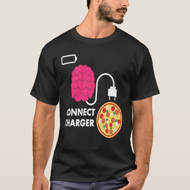 Camiseta Batería vacía Pizza Connect Charger Pizza Pie (Anverso)