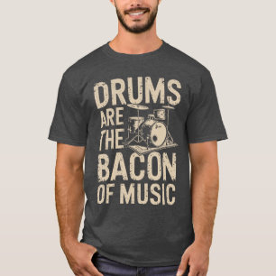 Camiseta Baterías Arehe Bacon De Música Conjunto de Batería