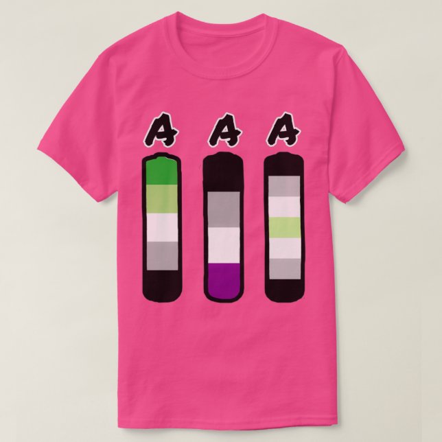 Camiseta Baterías aromáticas asexuales AAA (Diseño del anverso)