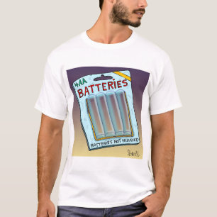 Camiseta Baterías divertidas no incluidas tarjeta y regalo.