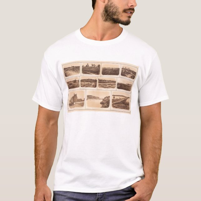 Camiseta Baterías, redudas, edificio, canal, puente (Anverso)
