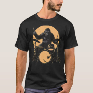 Camiseta Baterista Bigfoot Tocando la Batería Divertido Sas