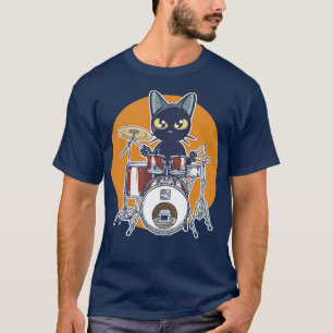 Camiseta Baterista de Gato